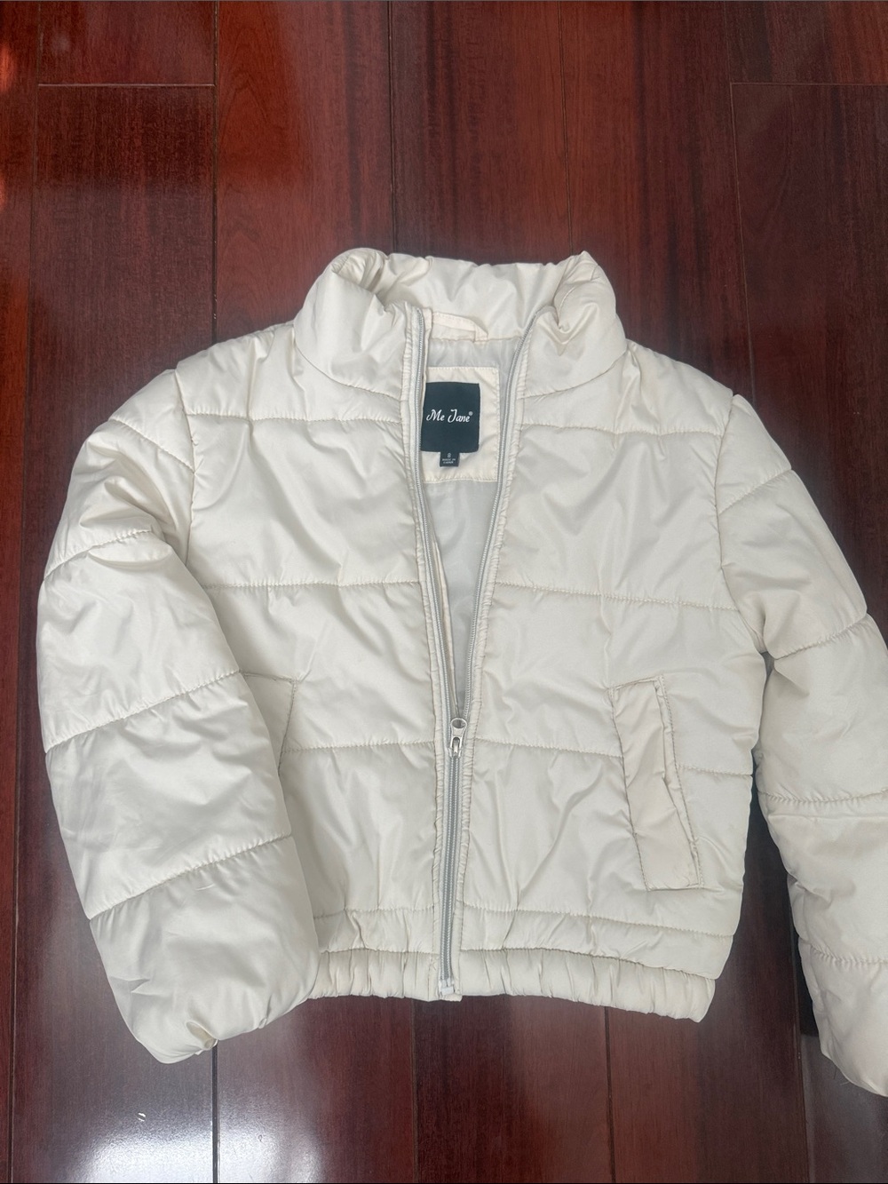 Me Jane Cream Quilted Puffer Jacket for Kids